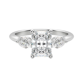 1.67 CT Radiant Cut 3 Stone Moissanite Engagement Ring - Barbara Maison 