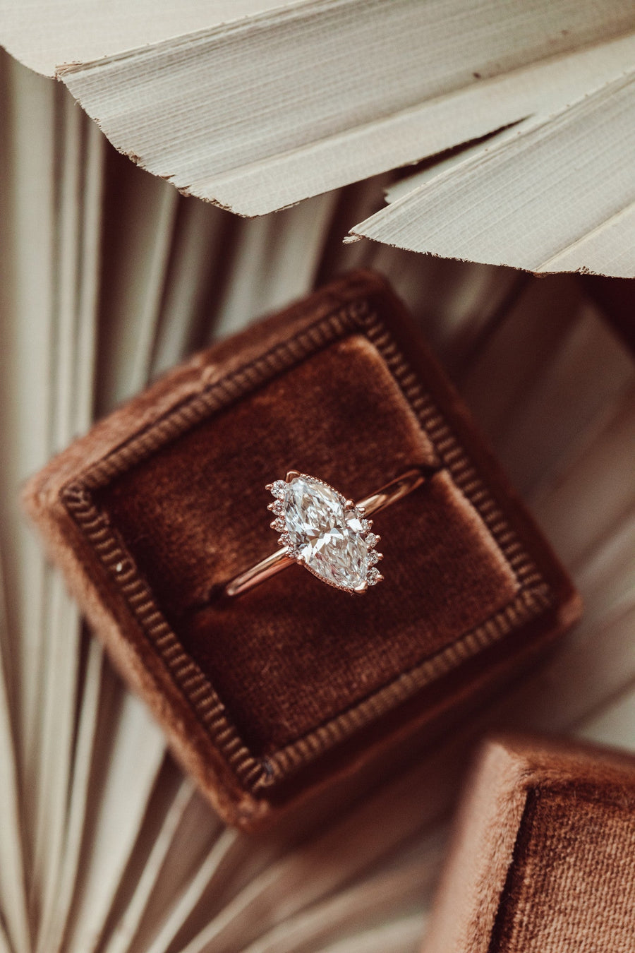 1.0 CT Marquise Cut Half Halo Moissanite Engagement Ring - Barbara Maison 