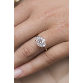 3.50 CT Oval Solitaire Moissanite Engagement Ring - Barbara Maison 