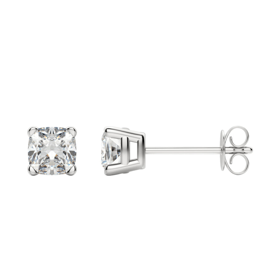 0.50 TCW-1.0 TCW Cushion Cut Moissanite Solitaire Stud Earrings - Barbara Maison 