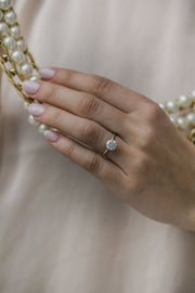 1.25 CT Round Cut Solitaire Moissanite Engagement Ring - Barbara Maison 