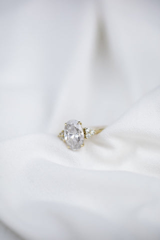 4.0 CT Oval Cluster Moissanite Engagement Ring - Barbara Maison 