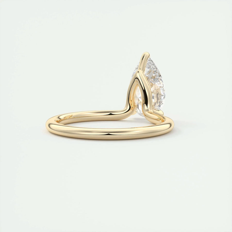 2 CT Pear Solitaire CVD F/VS1 Diamond Engagement Ring - Barbara Maison 