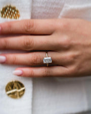 3.0 CT Radiant Solitaire Moissanite Engagement Ring - Barbara Maison 