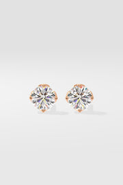 1.0 TCW Round Cut Moissanite Solitaire Stud Earrings - Barbara Maison 