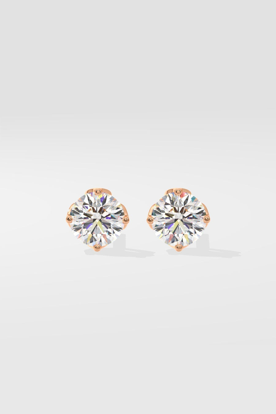 1.0 TCW Round Cut Moissanite Solitaire Stud Earrings - Barbara Maison 