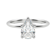 1.33 CT Pear Solitaire Moissanite Engagement Ring With Hidden Halo Setting - Barbara Maison 
