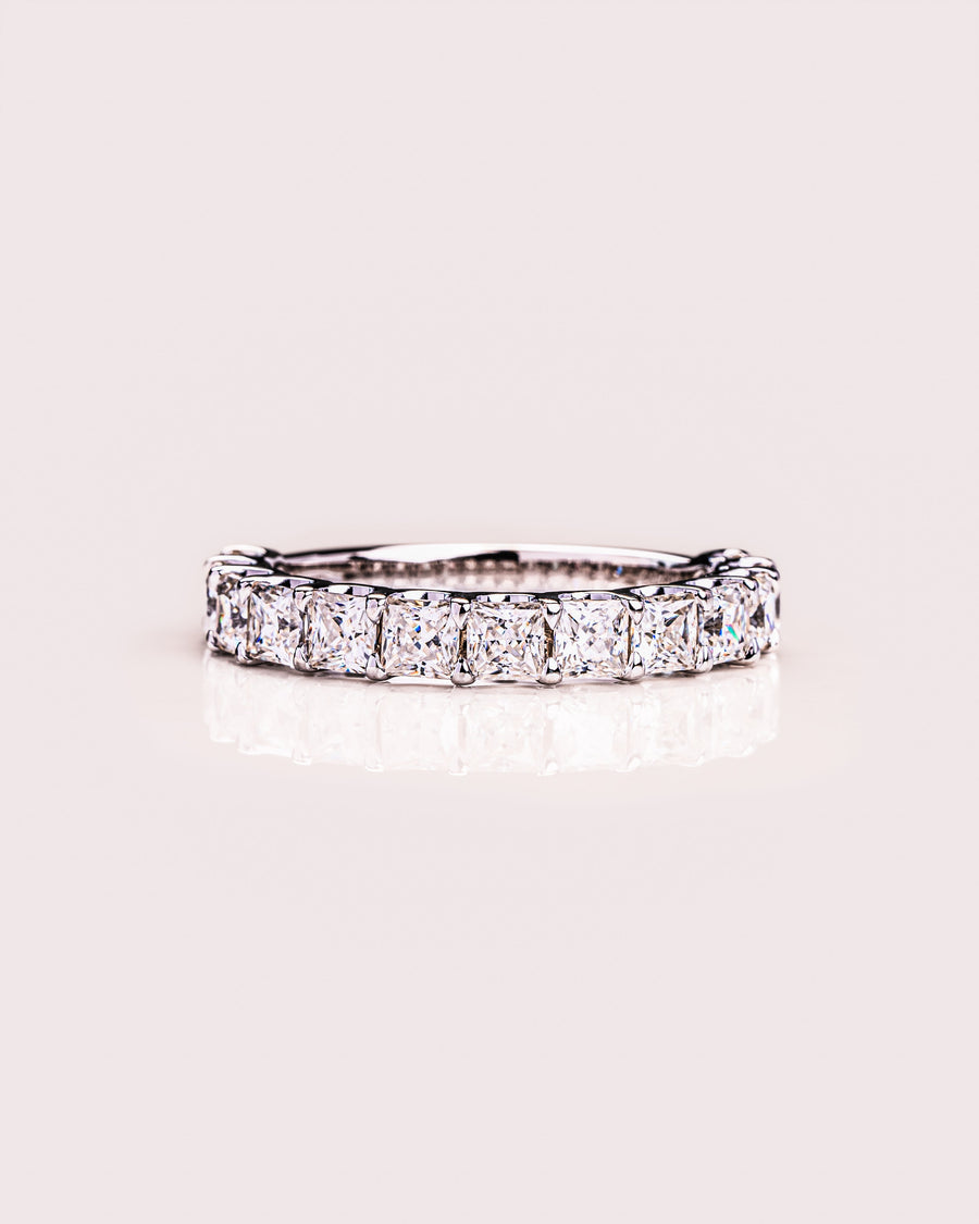 2.8 CT Princess Shaped Half Eternity Moissanite Wedding Band - Barbara Maison 