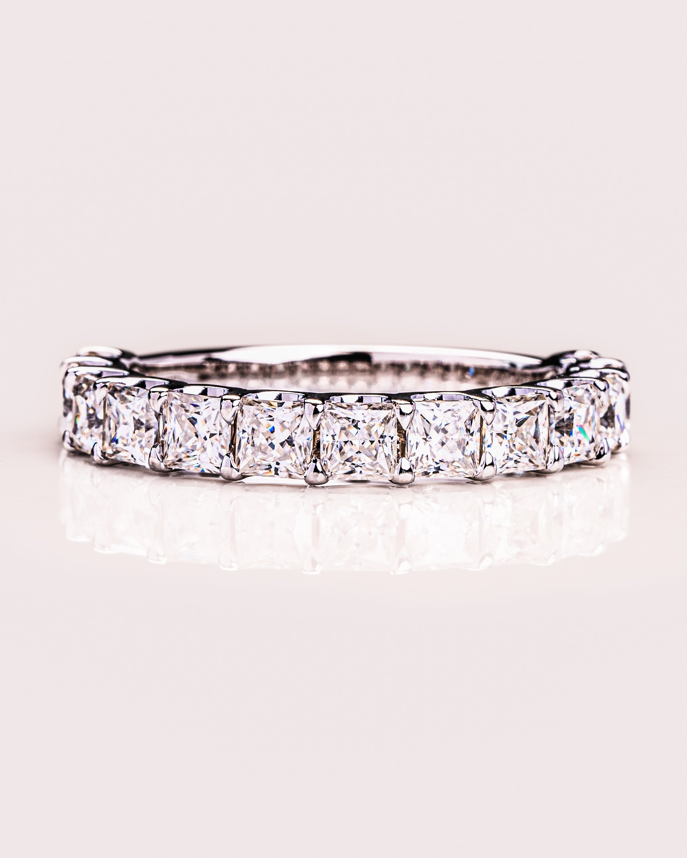 2.8 CT Princess Shaped Half Eternity Moissanite Wedding Band - Barbara Maison 