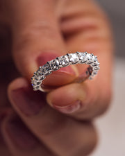 2.8 CT Princess Shaped Half Eternity Moissanite Wedding Band - Barbara Maison 