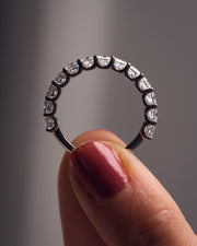 2.8 CT Princess Shaped Half Eternity Moissanite Wedding Band - Barbara Maison 