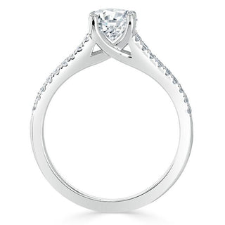 1.0 CT Asscher Cut Solitaire Split Shank Setting Moissanite Engagement Ring - Barbara Maison 