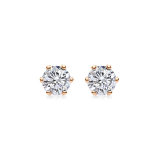 0.5 CT Round Solitaire CVD G/VVS Diamond Earrings - Barbara Maison 