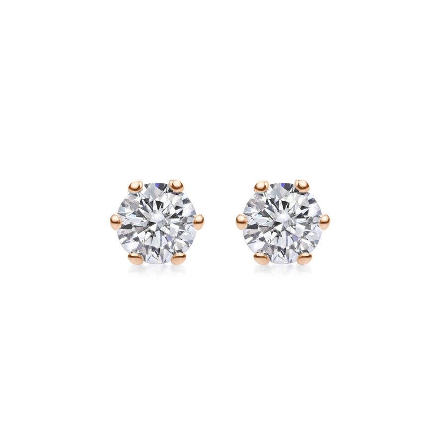 0.5 CT Round Solitaire G/VVS Lab Grown Diamond Earrings - Barbara Maison 