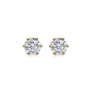 0.5 CT Round Solitaire CVD G/VVS Diamond Earrings - Barbara Maison 