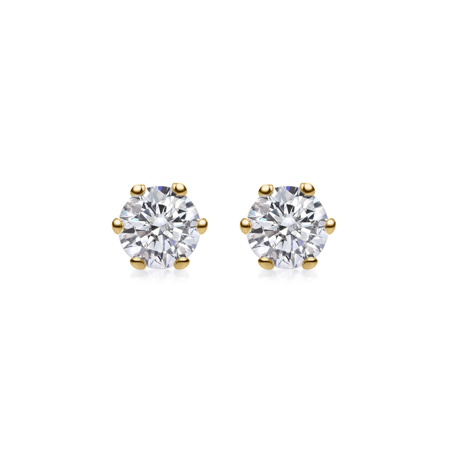 0.5 CT Round Solitaire G/VVS Lab Grown Diamond Earrings - Barbara Maison 