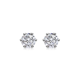 0.5 CT Round Solitaire CVD G/VVS Diamond Earrings - Barbara Maison 