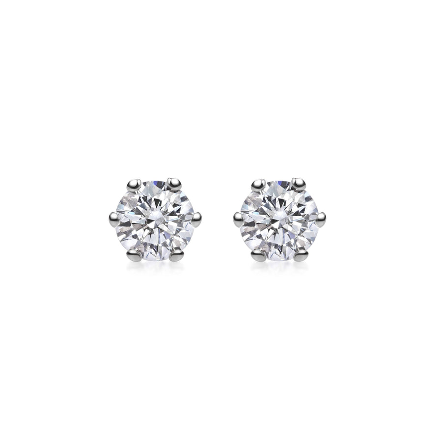 0.5 CT Round Solitaire G/VVS Lab Grown Diamond Earrings - Barbara Maison 