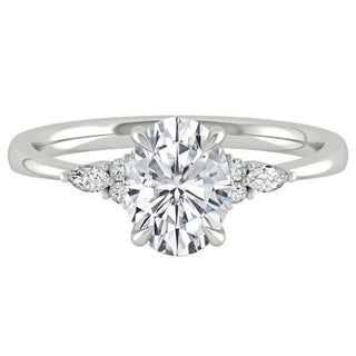 1.91 CT Oval Cut Cluster Moissanite Engagement Ring - Barbara Maison 