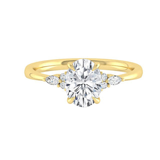 1.91 CT Oval Cut Cluster Moissanite Engagement Ring - Barbara Maison 