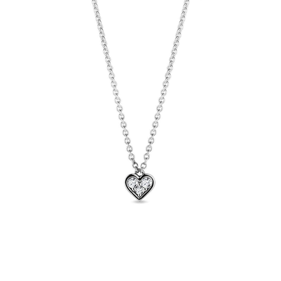 0.60 TCW Round Moissanite Diamond Heart Shaped Pendent Necklace - Barbara Maison 