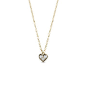 0.60 TCW Round Moissanite Diamond Heart Shaped Pendent Necklace - Barbara Maison 