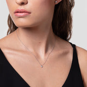 0.60 TCW Round Moissanite Diamond Heart Shaped Pendent Necklace - Barbara Maison 