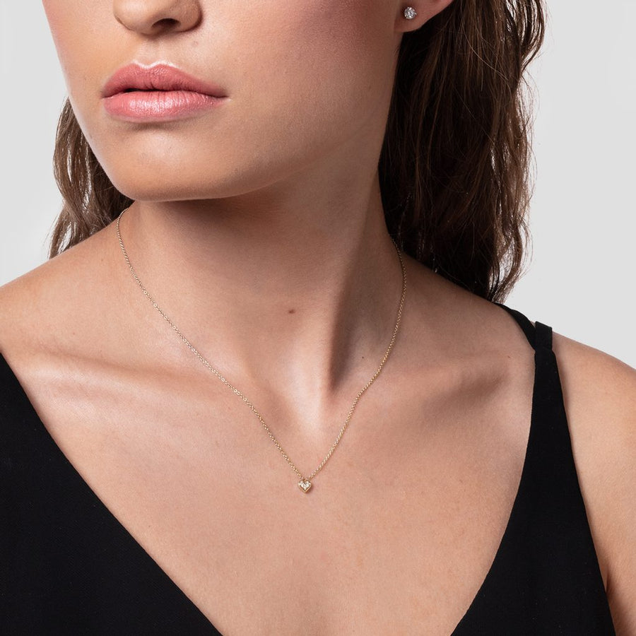 0.60 TCW Round Moissanite Diamond Heart Shaped Pendent Necklace - Barbara Maison 