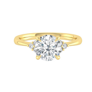 2.65 CT Round Cut Cluster Moissanite Engagement Ring - Barbara Maison 