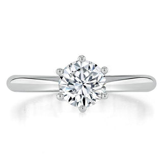 0.75 CT Round Cut Solitaire Moissanite Engagement Ring - Barbara Maison 