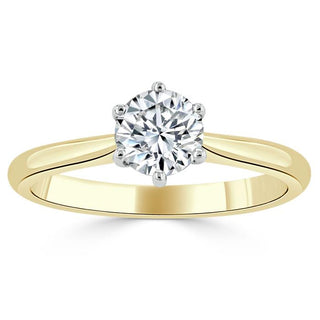 0.75 CT Round Cut Solitaire Moissanite Engagement Ring - Barbara Maison 