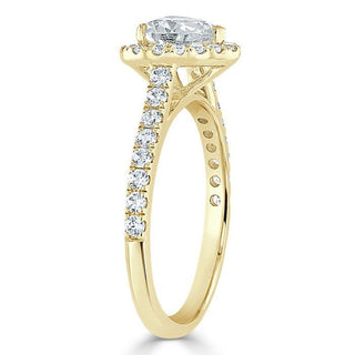 1.0 CT Heart Cut Halo Moissanite Engagement Ring With Pave Setting - Barbara Maison 