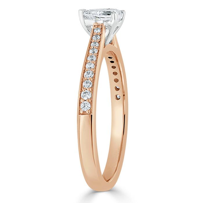 1.0 CT Heart Cut Solitaire Channel Pave Moissanite Engagement Ring - Barbara Maison 