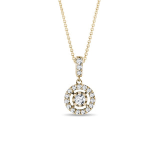 0.34 TCW Round Moissanite Diamond Halo Pendent Necklace - Barbara Maison 