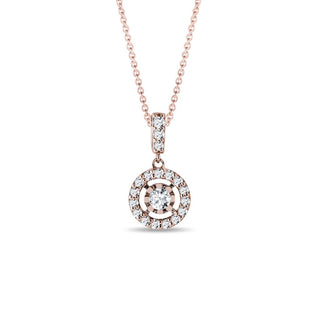 0.34 TCW Round Moissanite Diamond Halo Pendent Necklace - Barbara Maison 