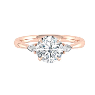 2.65 CT Round Cut Three Stone Moissanite Engagement Ring - Barbara Maison 