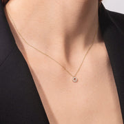 0.10 Moissanite Diamond Circle Pendent Necklace