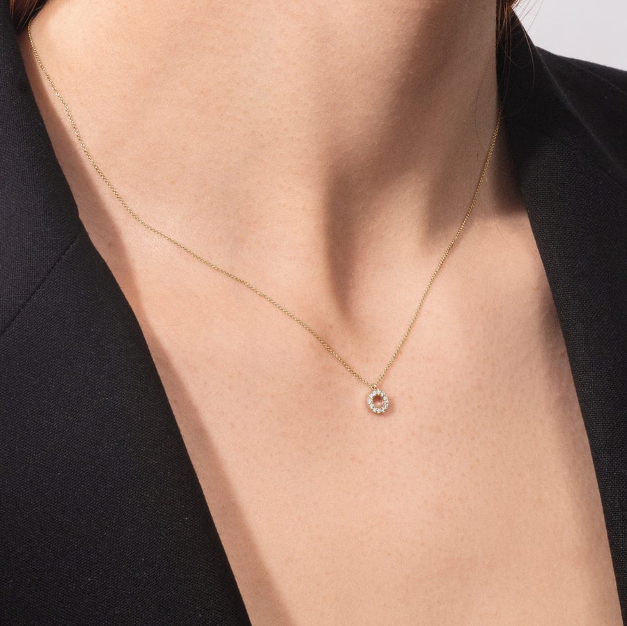 0.10 Moissanite Diamond Circle Pendent Necklace