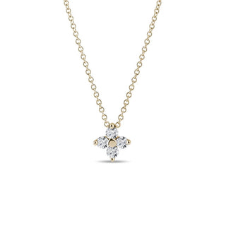 0.26 TCW Round Moissanite Diamond Leaf clover Pendent Necklace - Barbara Maison 