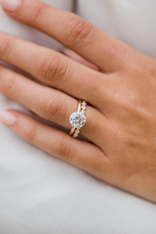 2.10 CT Round Solitaire Moissanite Engagement Ring - Barbara Maison 