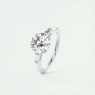 2 CT Round Three Stone CVD F/VS1 Diamond Engagement Ring - Barbara Maison 