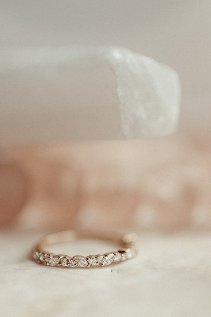 0.44 TCW Marquise & Round Full Eternity Moissanite Wedding Band - Barbara Maison 