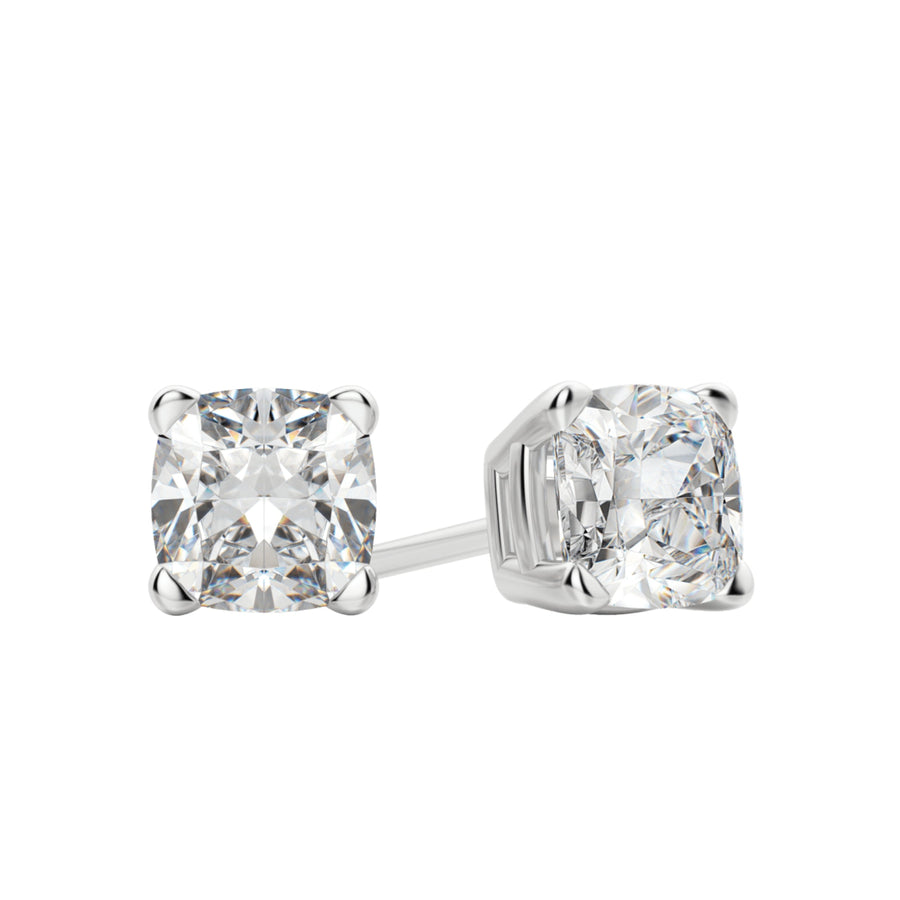 0.50 TCW-1.0 TCW Cushion Cut Moissanite Solitaire Stud Earrings - Barbara Maison 