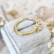 1.10 CT Emerald Three Stones CVD E/VS1 Diamond Engagement Ring - Barbara Maison 