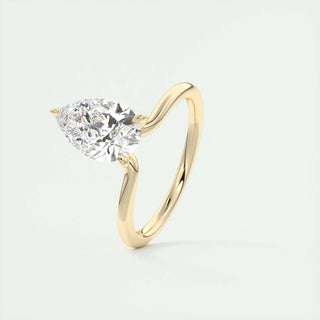 2 CT Pear Solitaire CVD F/VS1 Diamond Engagement Ring - Barbara Maison 