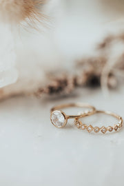 1.0 CT Round Cut Bezel Solitaire Moissanite Engagement Ring - Barbara Maison 