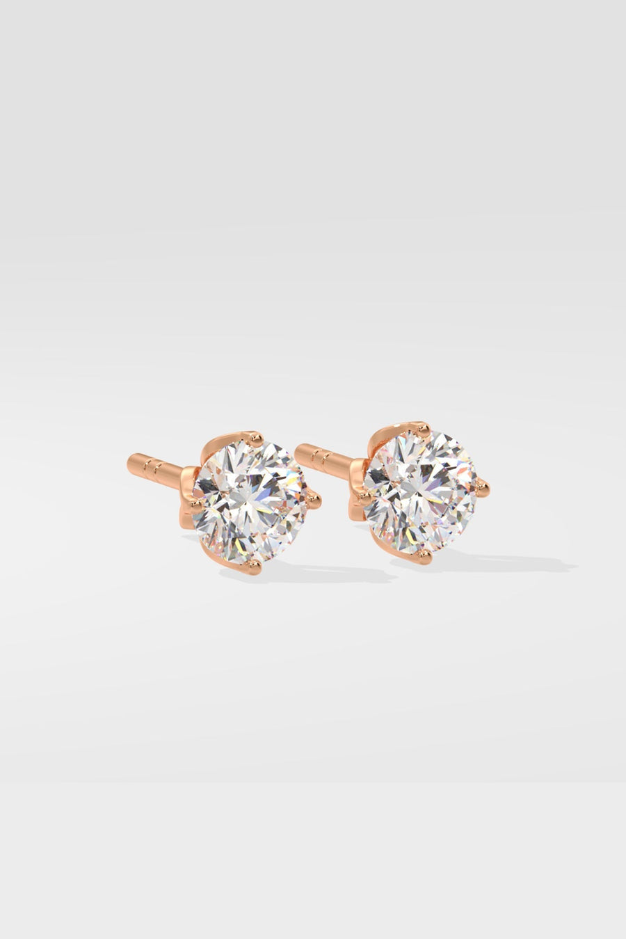 1.0 TCW Round Cut Moissanite Solitaire Stud Earrings - Barbara Maison 
