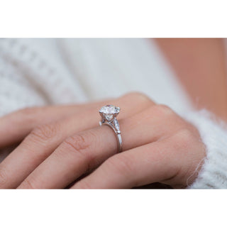 2.50 CT Old Mine Round Solitaire Moissanite Engagement Ring - Barbara Maison 