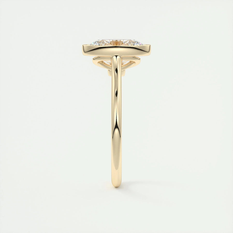 2 CT Oval Bezel CVD F/VS1 Diamond Engagement Ring - Barbara Maison 