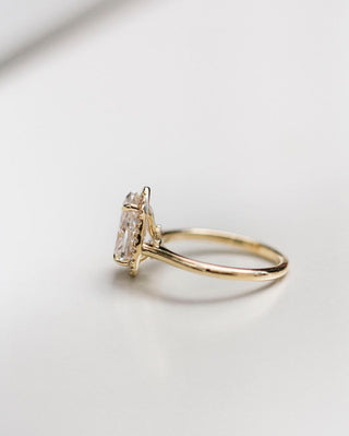 2.35 CT Pear Halo Moissanite Engagement Ring - Barbara Maison 